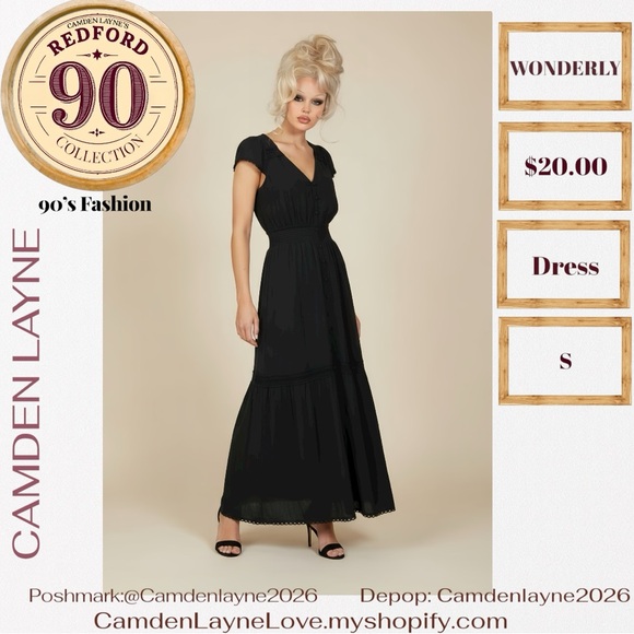 Wonderly Dresses & Skirts - Wonderly Elegant Black Maxi Dress